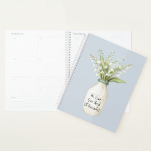 Blue Flowers White Vase Planner