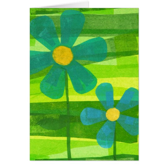 Blue Flowers with message Card
