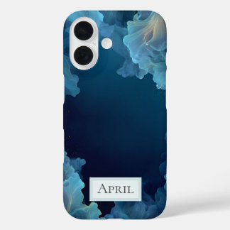 Blue Flowing Abstract iPhone 16 Case