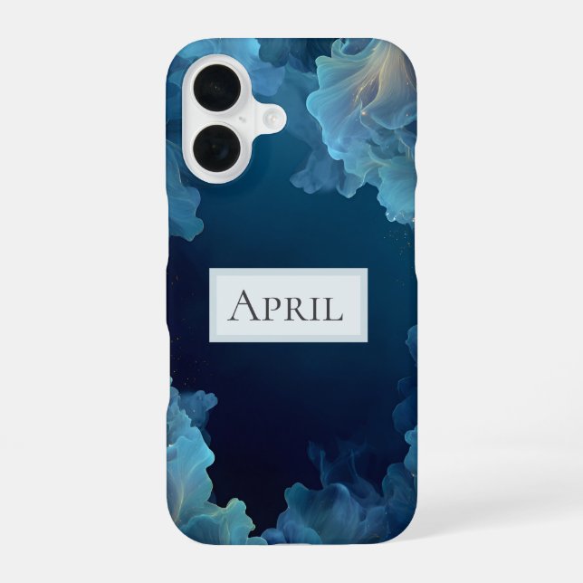 Blue Flowing Abstract  iPhone 16 Case (Back)
