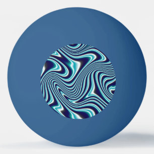 Blue Fluid Marbling Painting Ping Pong Ball