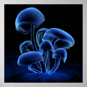 Blue Fluorescence (Square) Poster