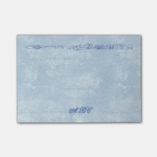 Blue Flute Line Drawing Custom Monogram Post-it Notes