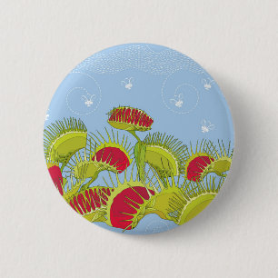 blue fly trap 6 cm round badge