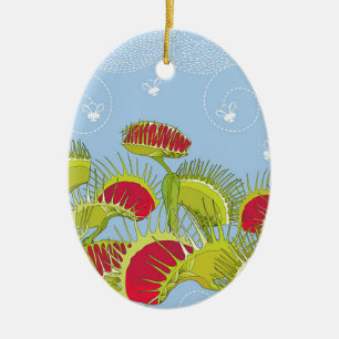 blue fly trap ceramic tree decoration