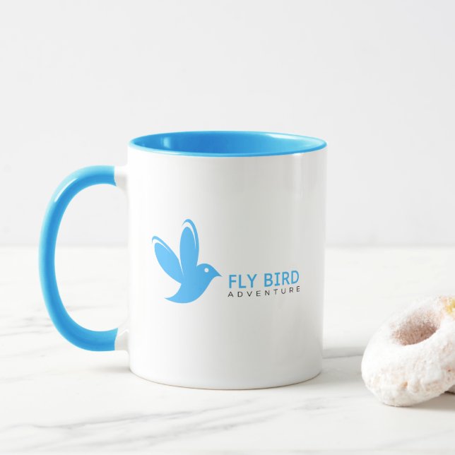 Blue Flying Bird Mug (With Donut)