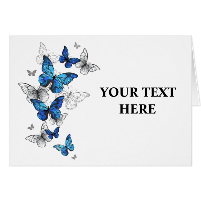 Blue Flying Butterflies Morpho (Front Horizontal)