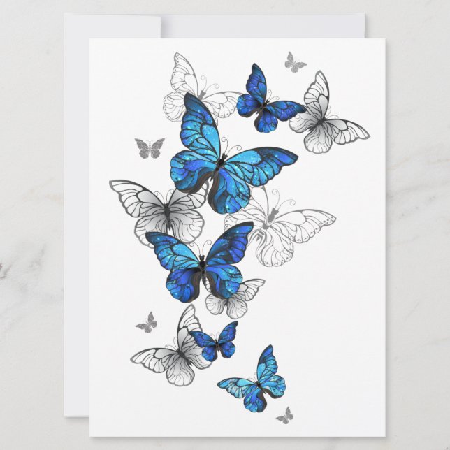 Blue Flying Butterflies Morpho (Front)
