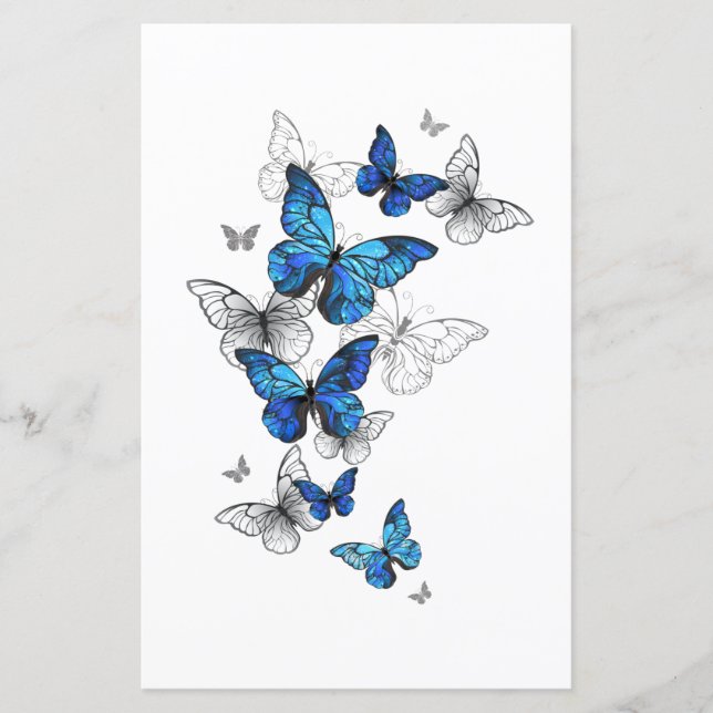 Blue Flying Butterflies Morpho (Front)