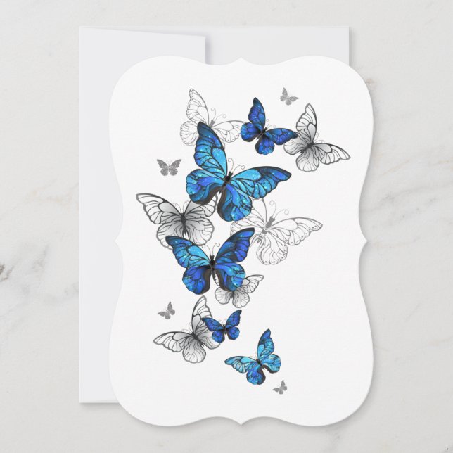 Blue Flying Butterflies Morpho (Front)