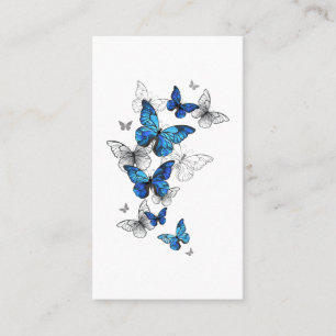 Blue Flying Butterflies Morpho Business Card