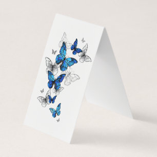 Blue Flying Butterflies Morpho Business Card