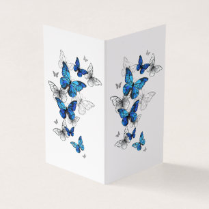 Blue Flying Butterflies Morpho Business Card