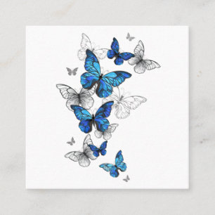 Blue Flying Butterflies Morpho Calling Card