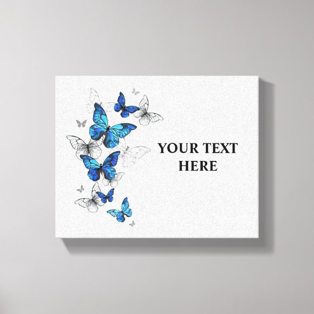 Blue Flying Butterflies Morpho Canvas Print (Front)