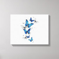 Blue Flying Butterflies Morpho