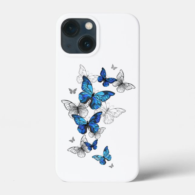 Blue Flying Butterflies Morpho Case-Mate iPhone Case (Back)