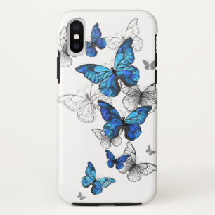 Blue Flying Butterflies Morpho iPhone X Case