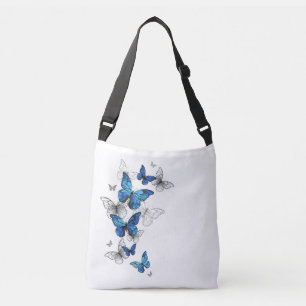 Blue Flying Butterflies Morpho Crossbody Bag