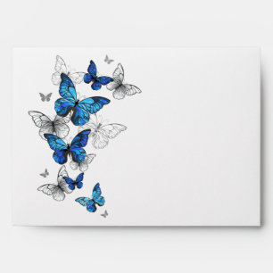 Blue Flying Butterflies Morpho Envelope