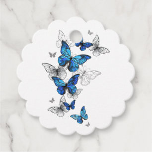 Blue Flying Butterflies Morpho Favour Tags