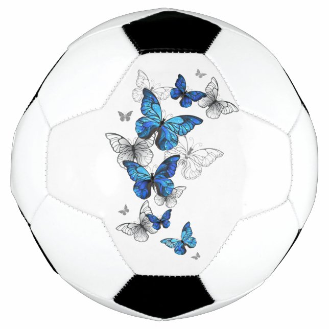 Blue Flying Butterflies Morpho Football (Front)