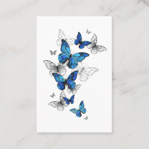 Blue Flying Butterflies Morpho Loyalty Card