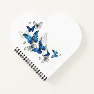 Blue Flying Butterflies Morpho Notebook