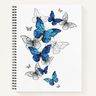 Blue Flying Butterflies Morpho Notebook