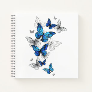 Blue Flying Butterflies Morpho Notebook