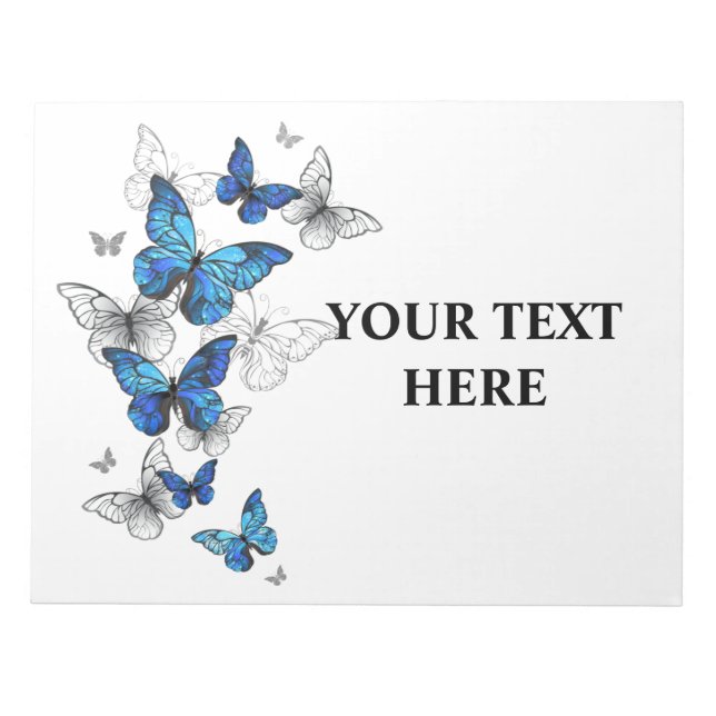 Blue Flying Butterflies Morpho Notepad (Front)