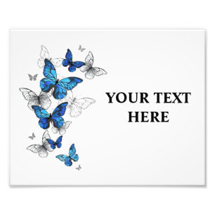 Blue Flying Butterflies Morpho Photo Print