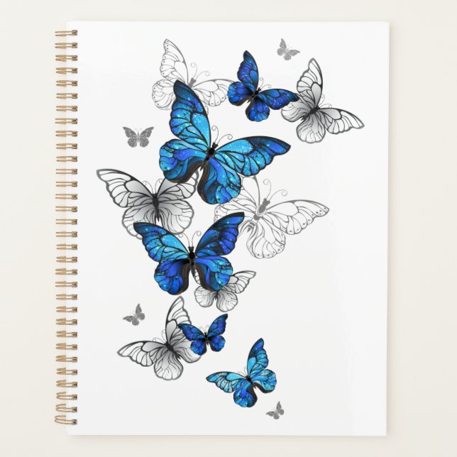 Blue Flying Butterflies Morpho Planner (Front)