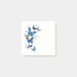 Blue Flying Butterflies Morpho Post-it Notes