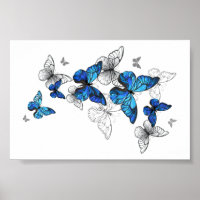 Blue Flying Butterflies Morpho