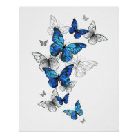 Blue Flying Butterflies Morpho