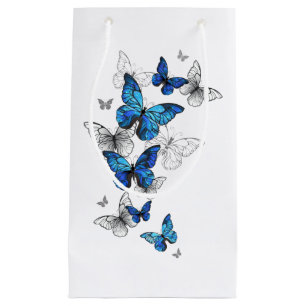 Blue Flying Butterflies Morpho Small Gift Bag