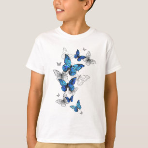 Blue Flying Butterflies Morpho T-Shirt