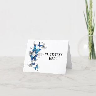 Blue Flying Butterflies Morpho Thank You Card
