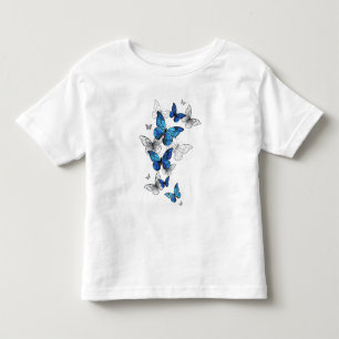 Blue Flying Butterflies Morpho Toddler T-Shirt