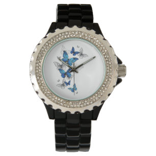 Blue Flying Butterflies Morpho Watch