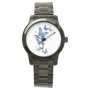 Blue Flying Butterflies Morpho Watch