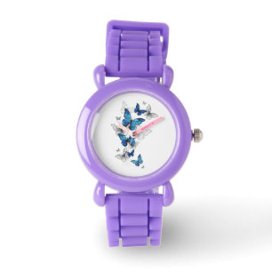 Blue Flying Butterflies Morpho Watch