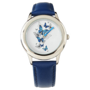 Blue Flying Butterflies Morpho Watch