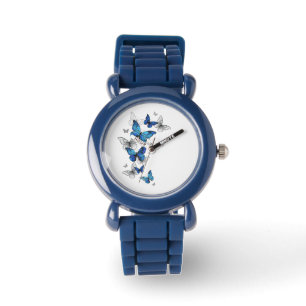 Blue Flying Butterflies Morpho Watch