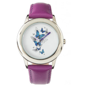 Blue Flying Butterflies Morpho Watch