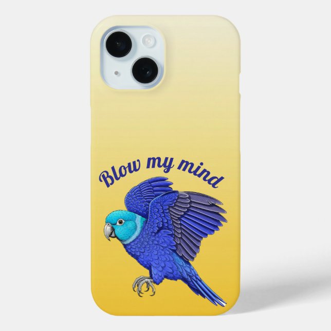  Blue Flying Parrot Yellow Graphic Case-Mate iPhone Case (Back)