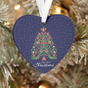 Blue Folk Christmas Decoration