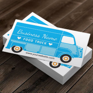 Blue Food Truck Business Card