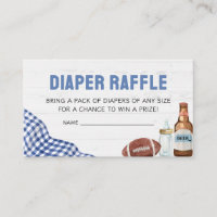 Blue Football Baby Shower Diaper Raffle
